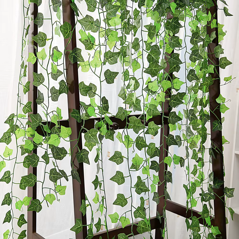 210cm Fleurs Artificielles Faux Plantes Lierre Vignes Soie Feuilles Vertes Liane Pour La Maison Chambre Décor Jardin