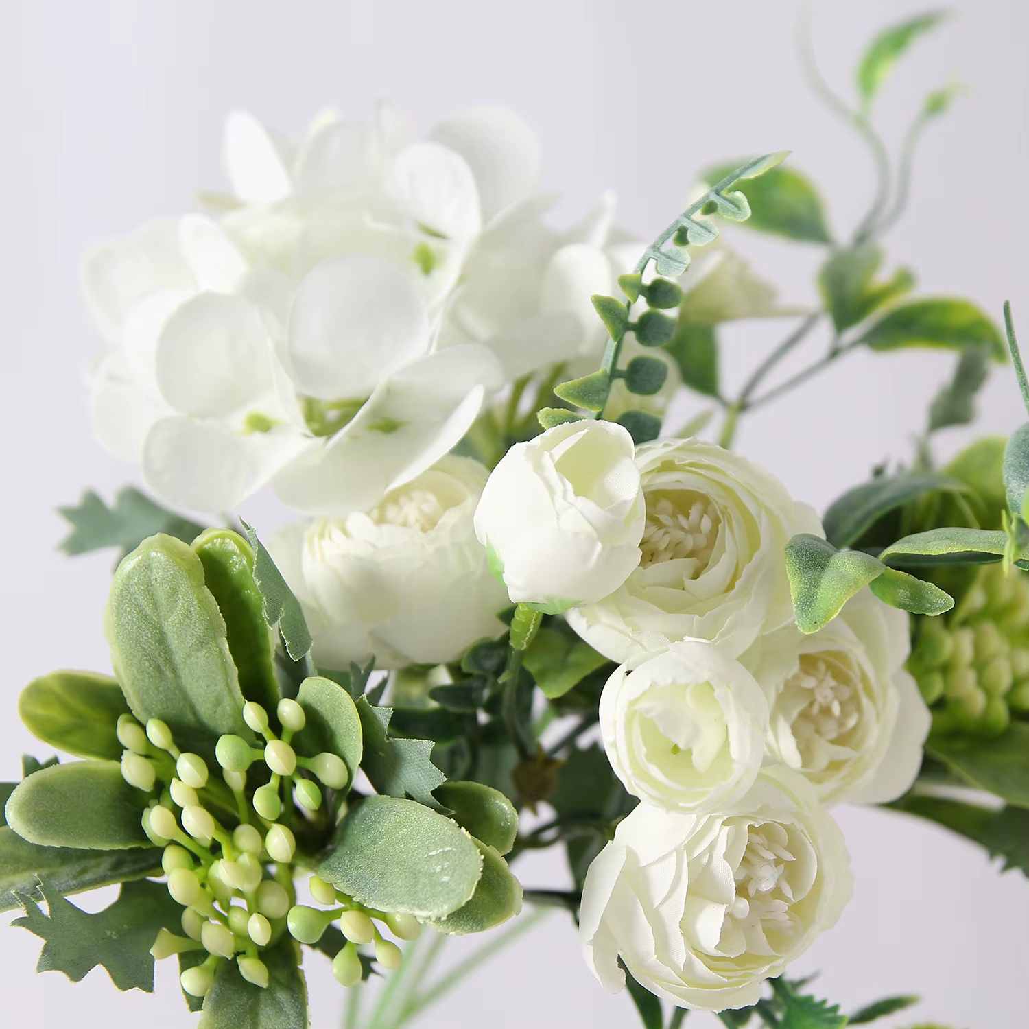 Bouquet d'hortensias artificielles en soie
