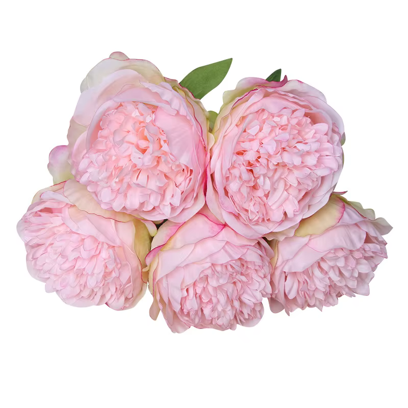 5 gros têtes 11 cm de diamètre Rose pivoine fleurs artificielles Bouquet fausse fleur pour la maison mariée décoration