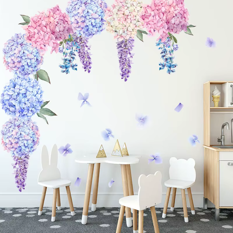 Autocollant Mural fleur de lavande violette