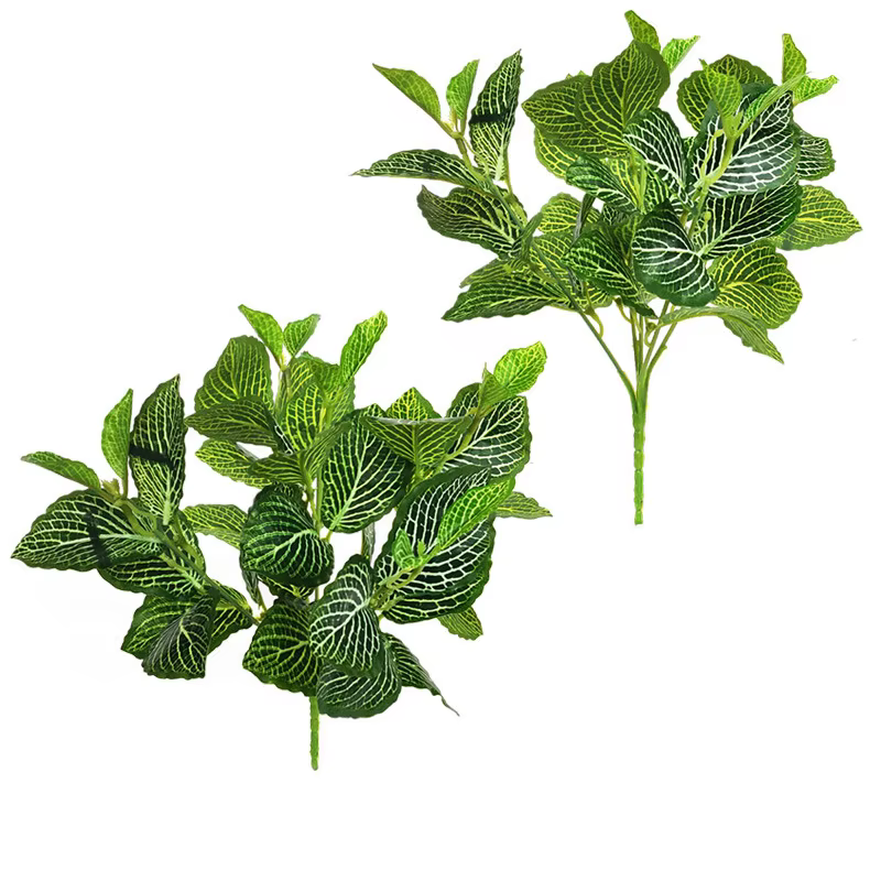 5 fourchettes 29cm fausses plantes feuilles d'arbre artificiel Tropical petite végétation plante décorative mur pour la décoration de bonsaï de la maison