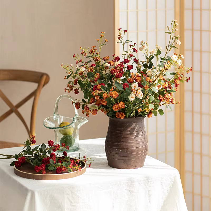 Fleur de simulation de rose longue branche
