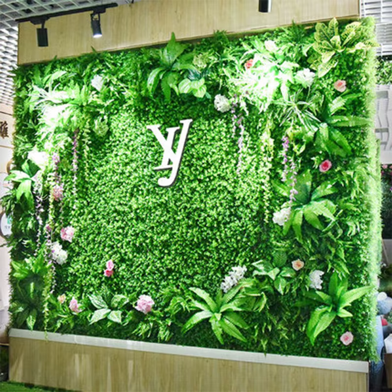 Papier peint en plantes artificielles vertes