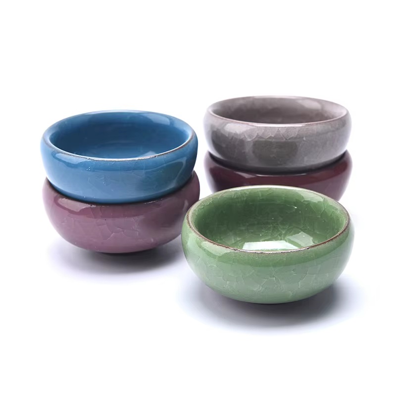 Jardinière succulente en céramique avec glaçage craquelé