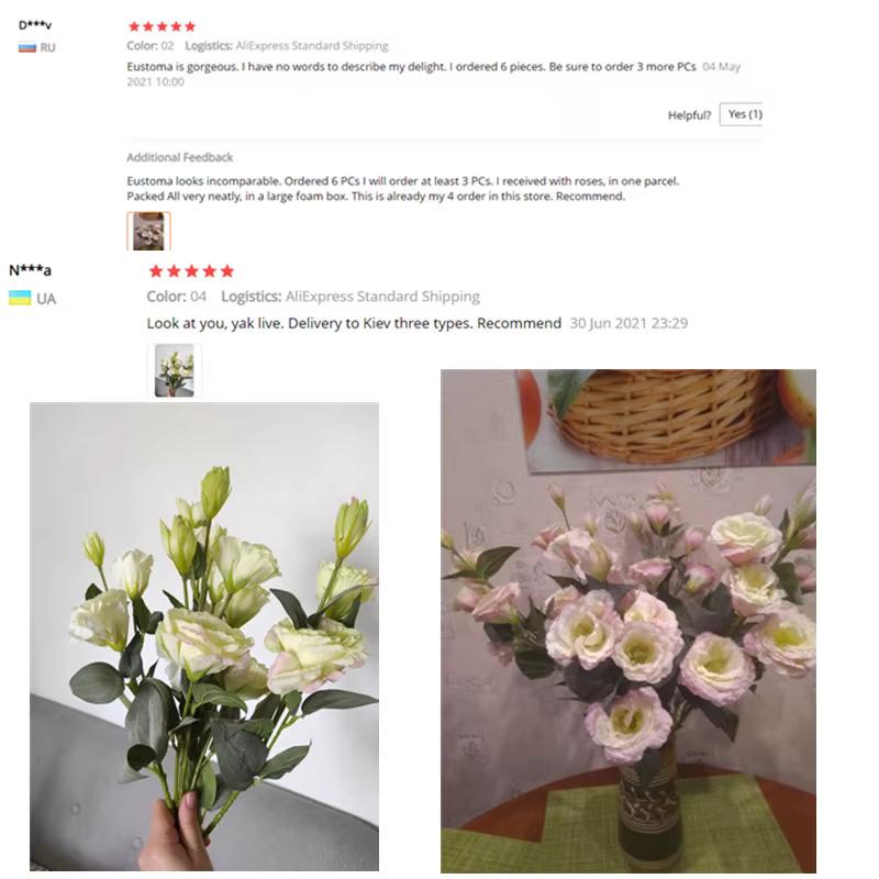 Eustoma-Fleurs artificielles pour fenêtre de maison