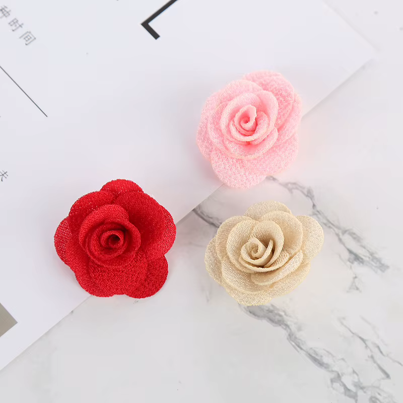 Fleur décorative camélia DIY sans Clip pour filles