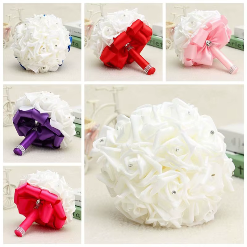 Bouquet de Fleurs Artificielles pour Patients et Demoiselles d'Honneur, Accessoires de Mariage, 12 Couleurs