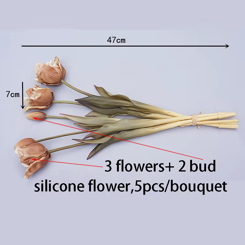 Bouquet de fleurs artificielles tulipes en Silicone