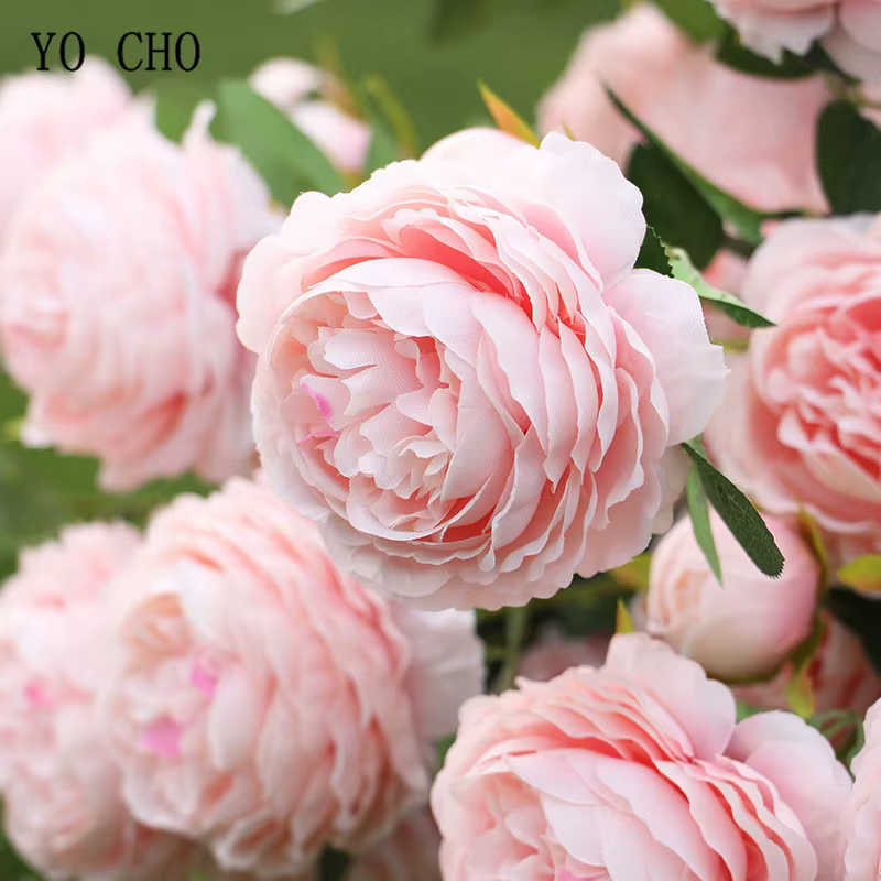Balance CHO-Fleurs Artificielles Pivoines Blanches et Jaunes