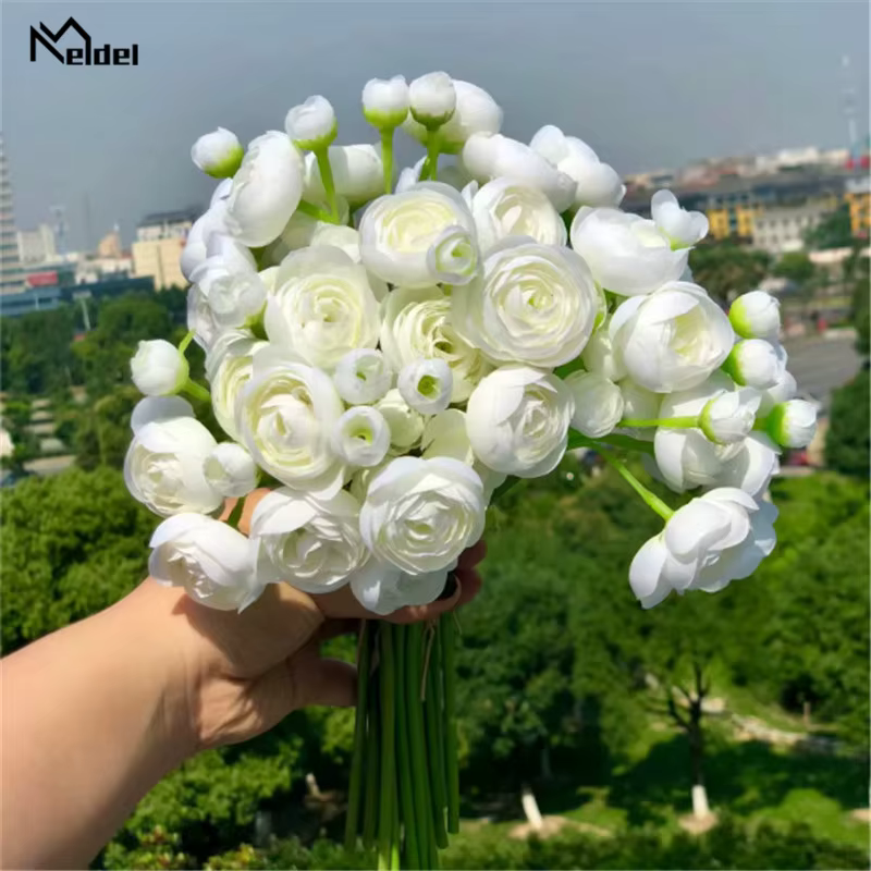 Meldel – Roses artificielles Roses blanches en soie