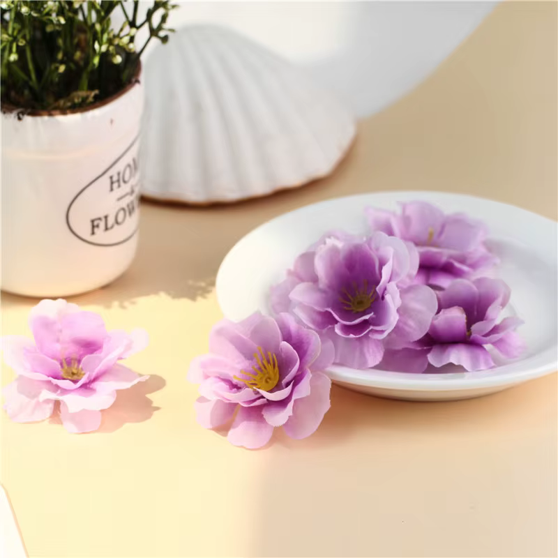 Têtes de fleurs artificielles en soie