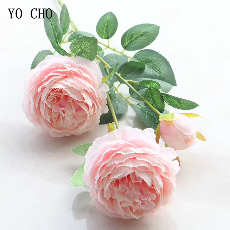 Balance CHO-Fleurs Artificielles Pivoines Blanches et Jaunes