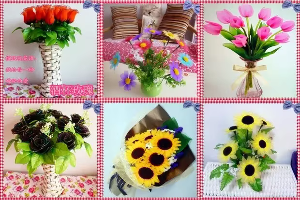 InjFlowers pour la décoration de la maison, bas en nylon bricolage, fleurs exécutives en nylon, décoration de mariage, 5 pièces, 36 couleurs