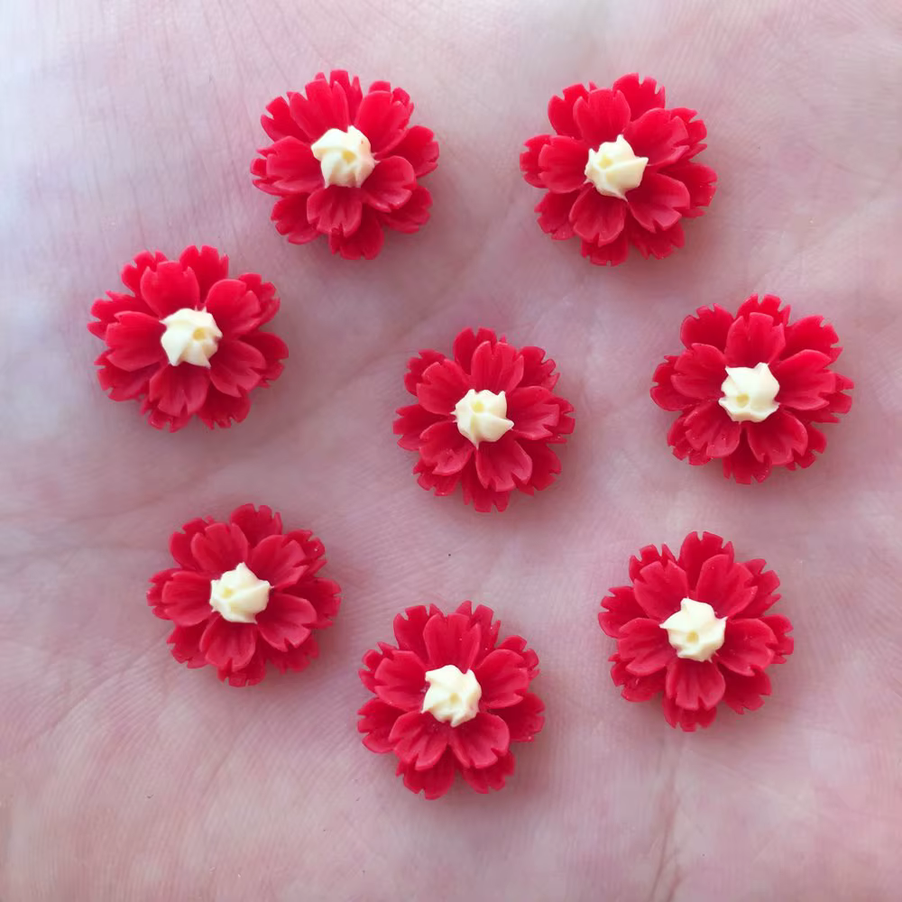 Nouveau 80 pièces résine 13mm 3D fleur Flatback pierre embellissement bricolage Scrapbook artisanat R92 * 2
