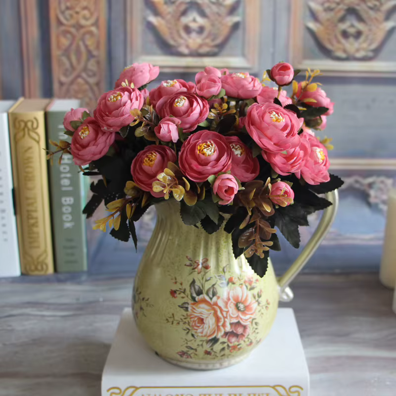 Vase à fleurs, peinture à l'huile