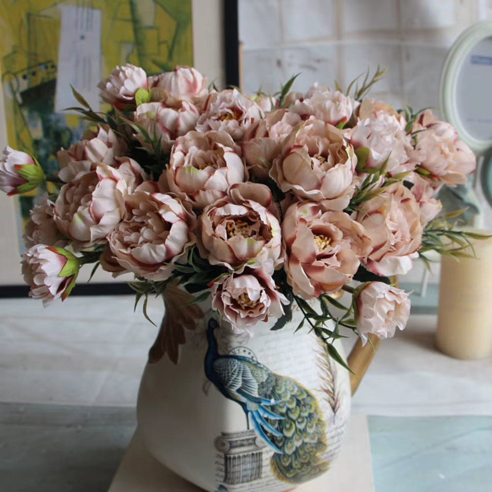 Mini pivoine européenne en soie