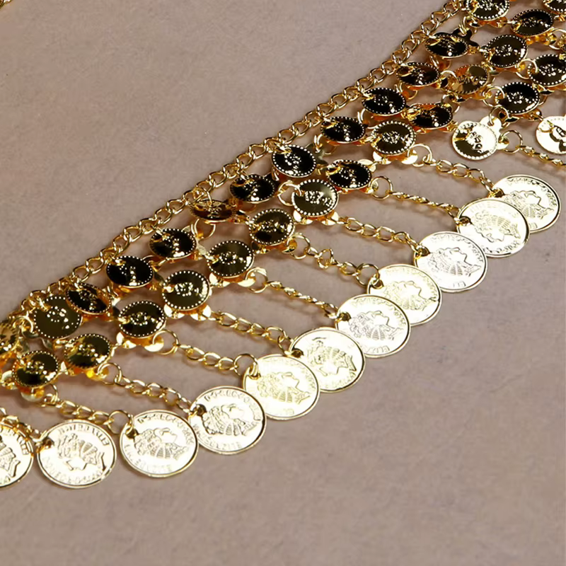 JODancer-Ceinture de taille triangulaire avec pièce de monnaie, accessoires de danse du ventre, ornement de danse financière, JOMetal