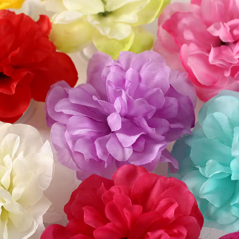 Nouveau lot de 50 têtes de fleurs artificielles Dahlia Rose pour décoration de mariage et de fête