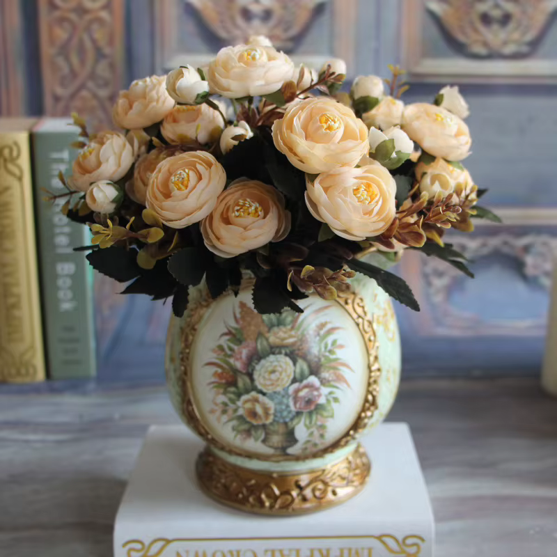 Vase à fleurs, peinture à l'huile