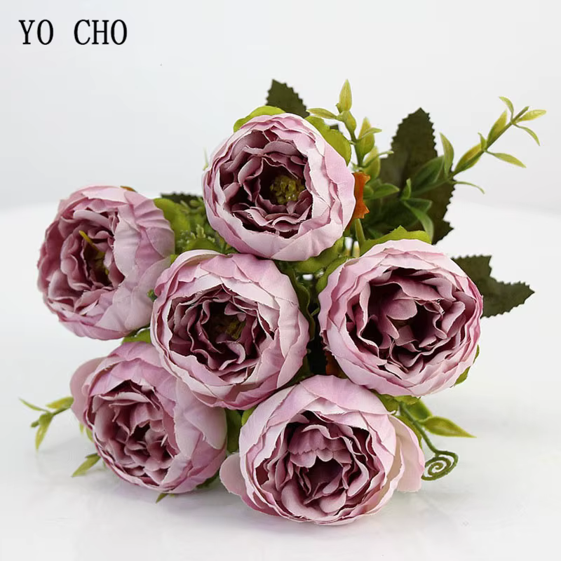 YO CHO 6 têtes/Bouquet de pivoines fleurs artificielles