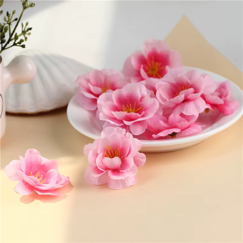 Têtes de fleurs artificielles en soie