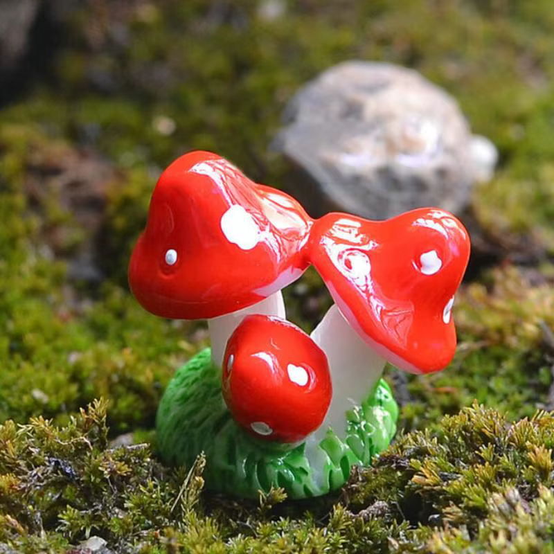 1 pièces 4 couleurs mignon Mini résine champignons fée jardin ornement Miniature bonsaï plantes Pots fée bricolage maison de poupée décoration