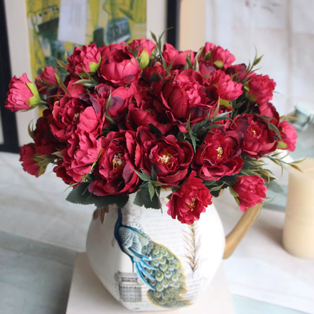 Mini pivoine européenne en soie