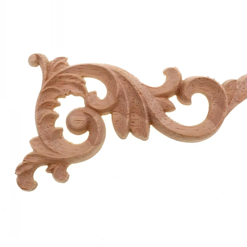 RUNBAZEF – fleur d'angle sculptée en bois véritable