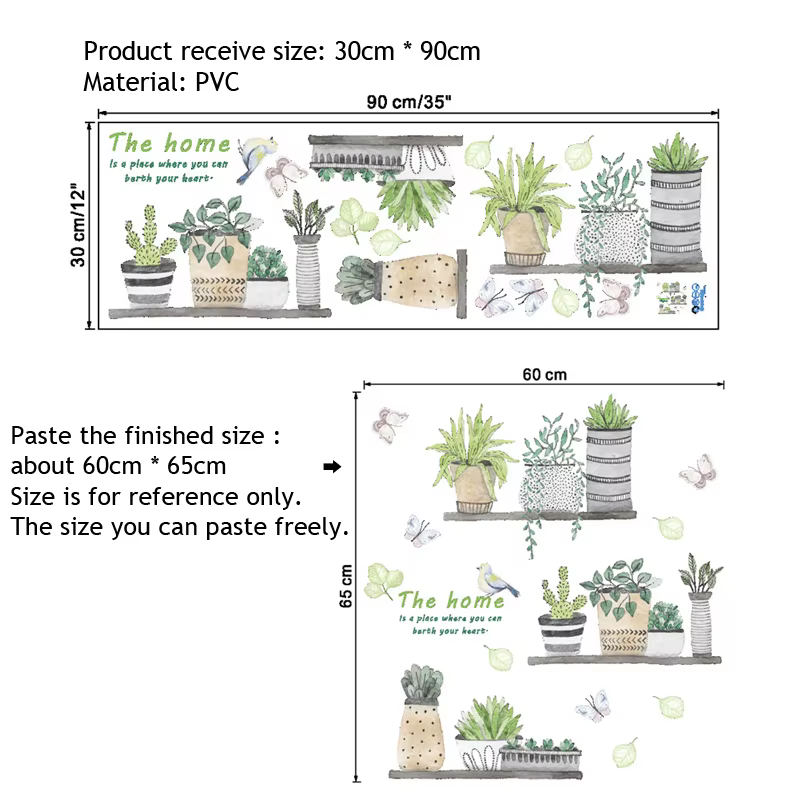 Autocollant Mural de Style peinture de plantes en pot