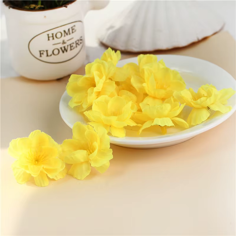 Têtes de fleurs artificielles en soie