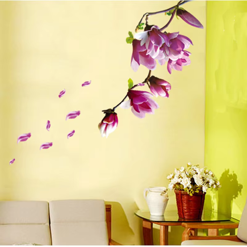 Autocollant mural romantique fleur de Magnolia