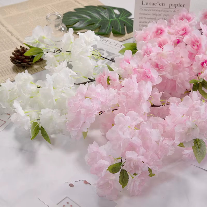 Fleur de cerisier artificielle rose blanc