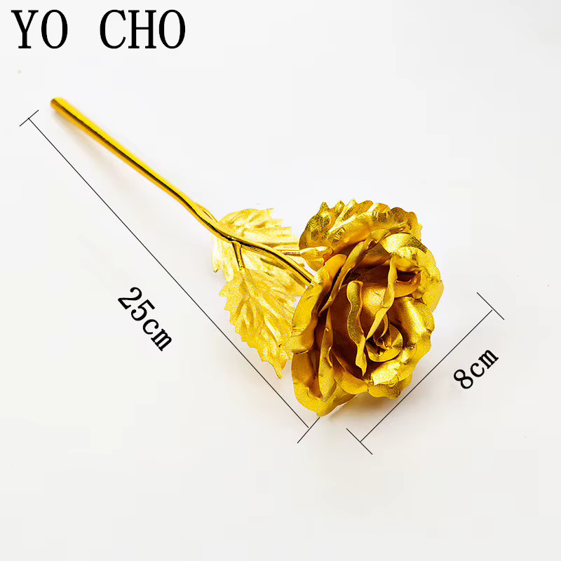 Galaxie Rose éternelle 24K or fleur feuille plastique Roses artificielles saint valentin cadeau beauté fleurs dorées pour décor de mariage