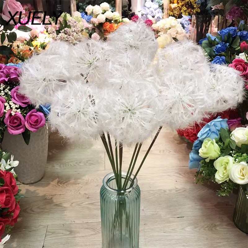 Fleur artificielle, pissenlit blanc