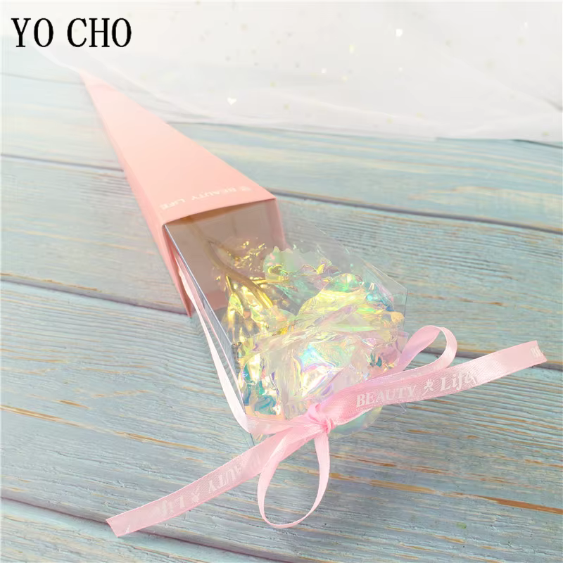 Galaxie Rose éternelle 24K or fleur feuille plastique Roses artificielles saint valentin cadeau beauté fleurs dorées pour décor de mariage