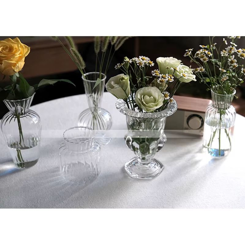 Vase à Fleurs en Verre Transparent