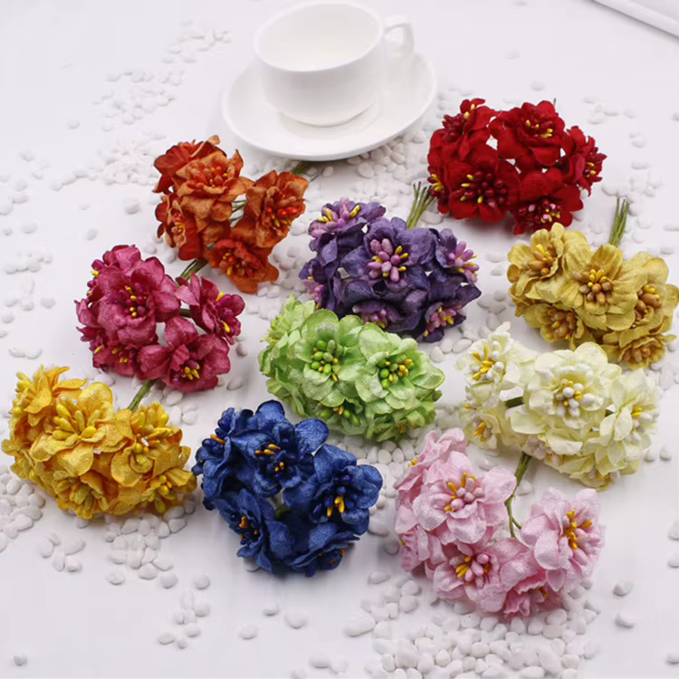 Fleurs décoratives artificielles en velours