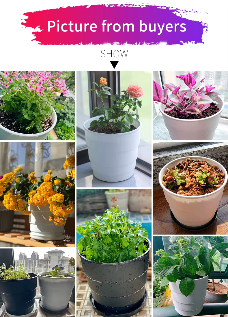 Meshpot de fleurs en plastique