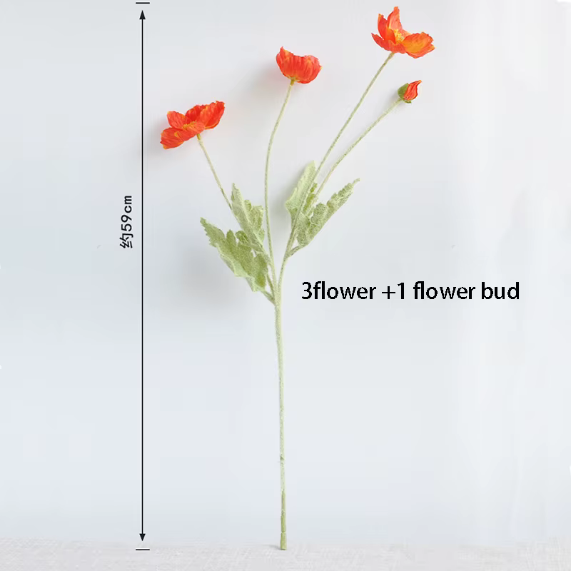 1 pièces fleur artificielle soie maïs coquelicot 53cm vraie touche fausse plante pour décoration de mariage fleurs