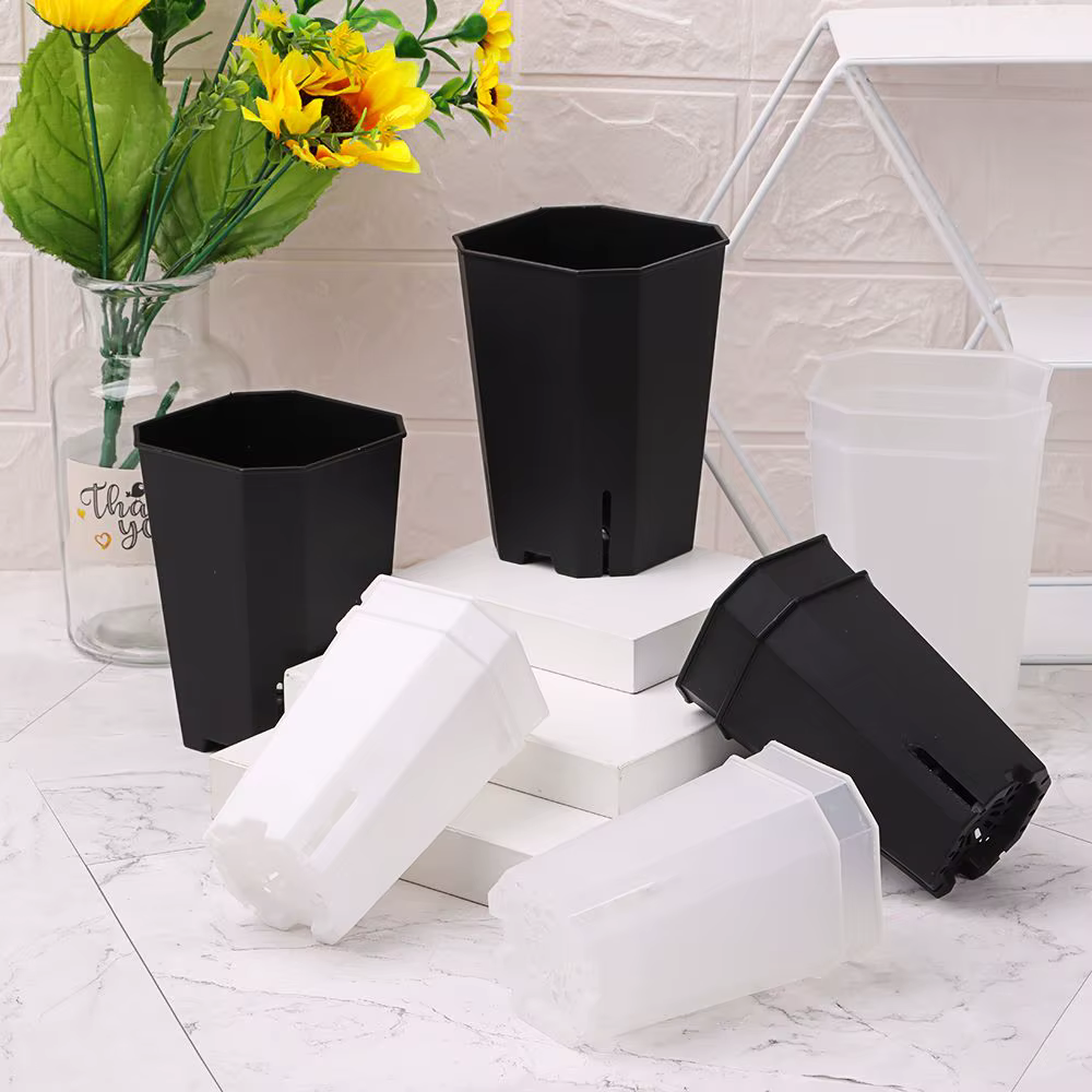 Pot de fleur en plastique à trou latéral