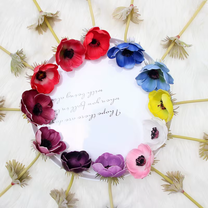 Anémone Rose PU Real Touch pour la décoration de mariage