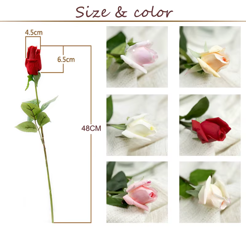 Roses artificielles au toucher réel
