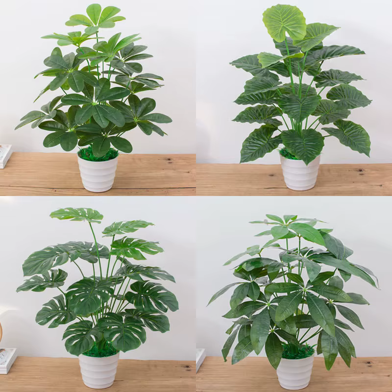 Plantes artificielles d'arbre Monstera vert en plastique