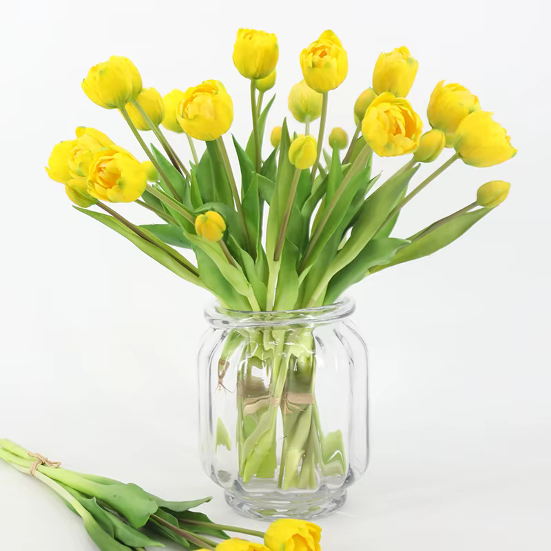 Nouveau tulipe en Silicone fleur artificielle Bouquet au toucher réel 40CM fleurs décoratives de luxe pour la maison salon déco Flores fausse plante