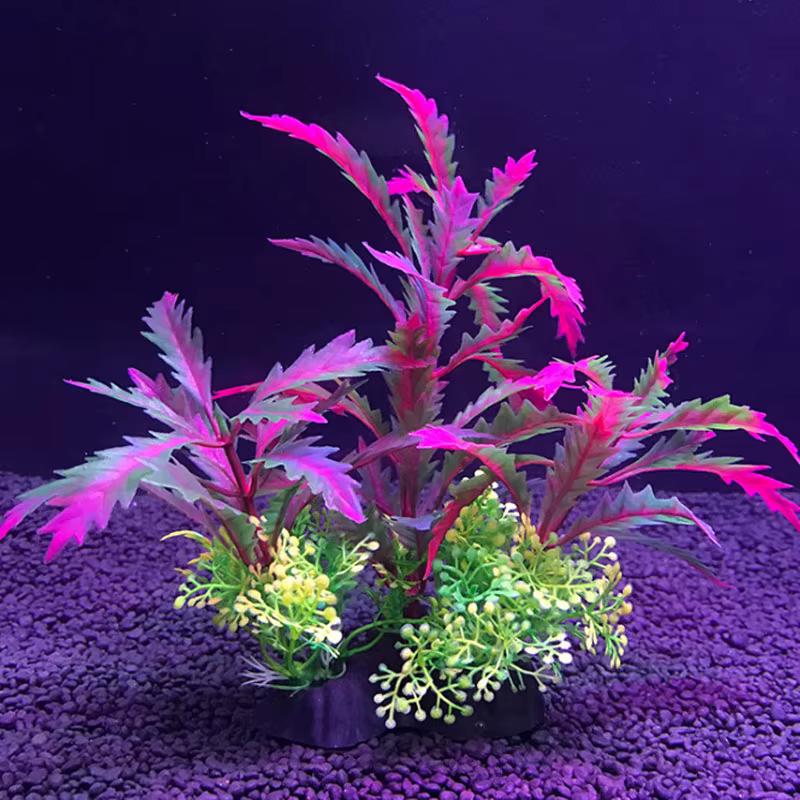 12 Sortes Plantes Décoratives Artificielles pour Aquarium Ornement pour Mauvaises Herbes d'Eau Plante Aquatique Réservoir de Poisson Accessoires de Décoration 14cm