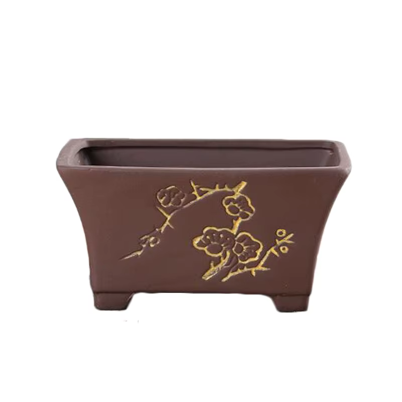 Pot de fleurs en argile violette pour plantes succulentes