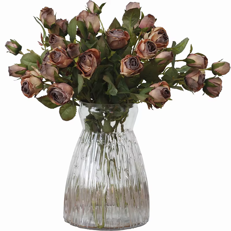 Fleur séchée rose artificielle rétro européenne