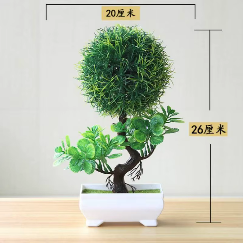 Nouvelles plantes artificielles vertes bonsaï petit arbre herbe fleur en pot