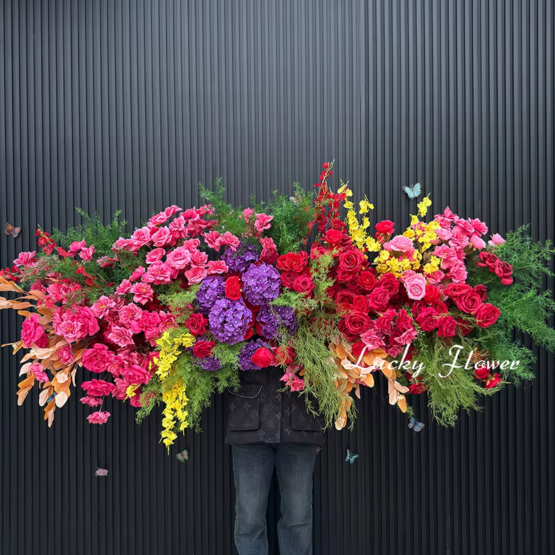 Grandes fleurs artificielles couleur rose