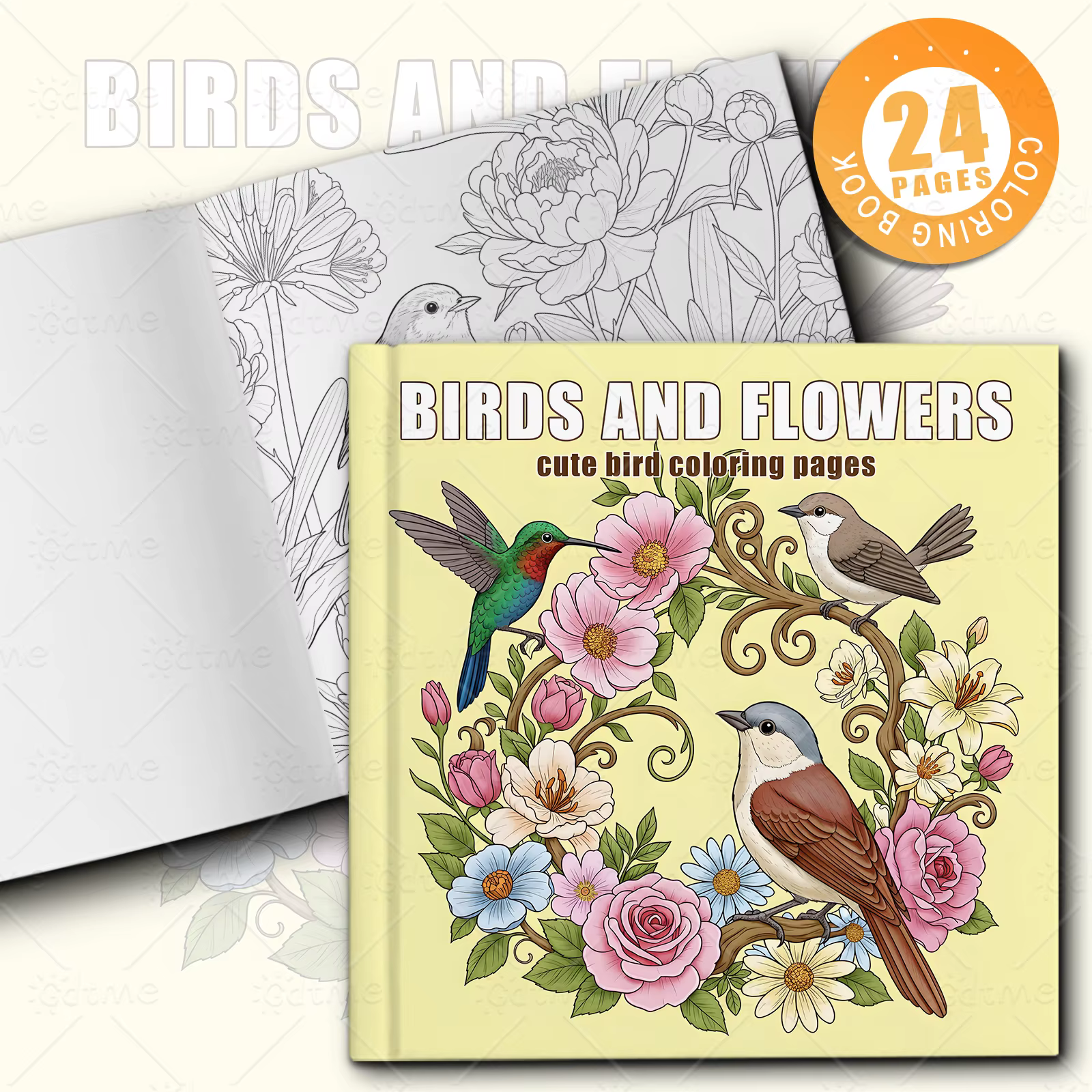 Livre de coloriage oiseaux et fleurs pour adultes et adolescents, avec des activités quotidiennes mignonnes et confortables pour la relaxation (Coloriage Cozy Spaces)